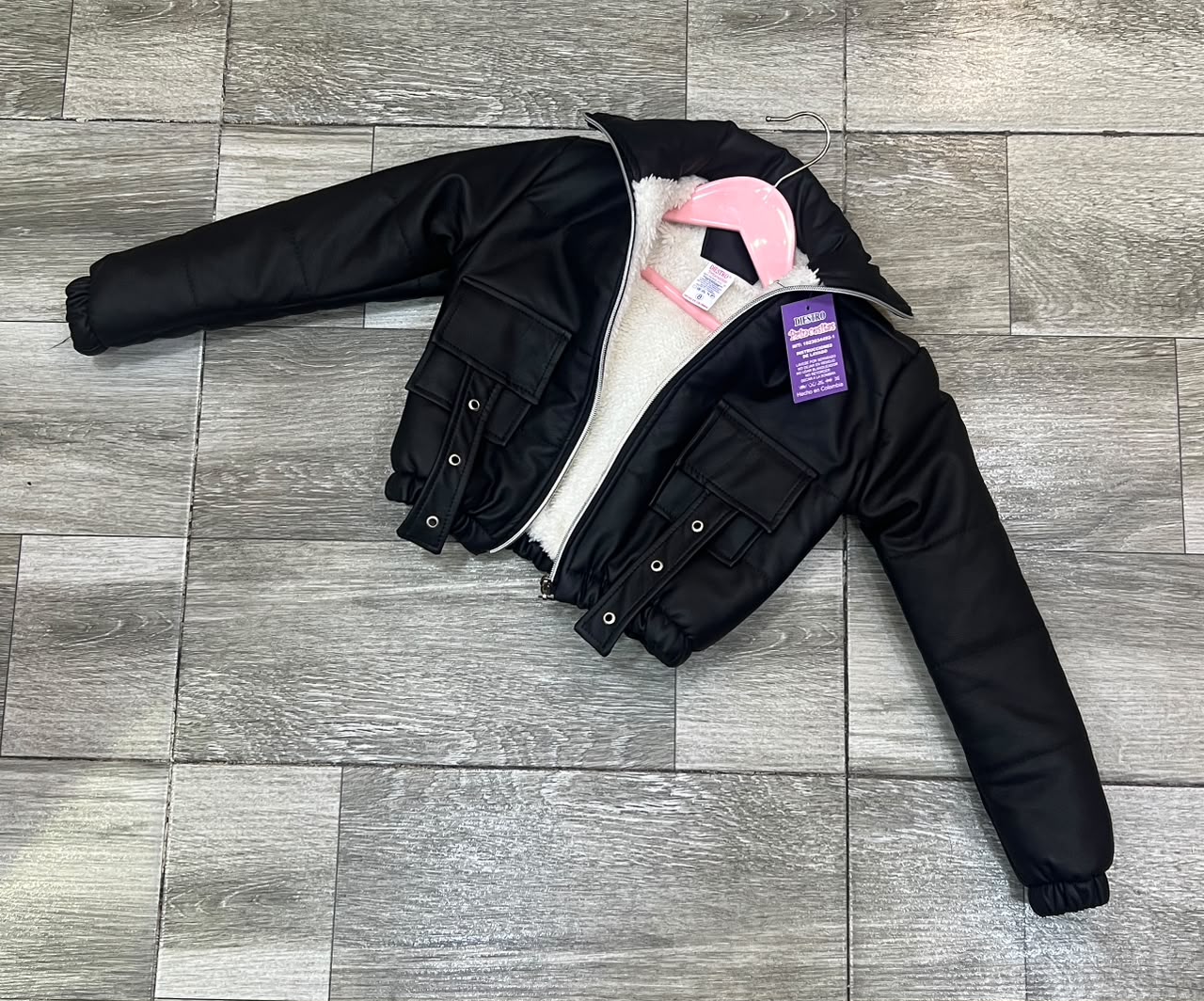 chaqueta cuero ovejera niña