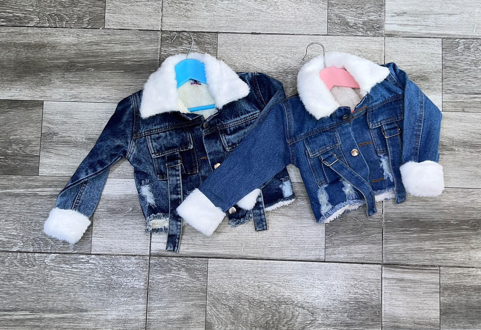 Chaqueta jean-peluche nina